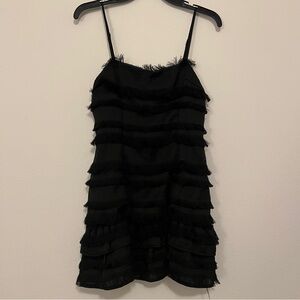 Princess Polly Black Fringe Mini Dress Size 4
